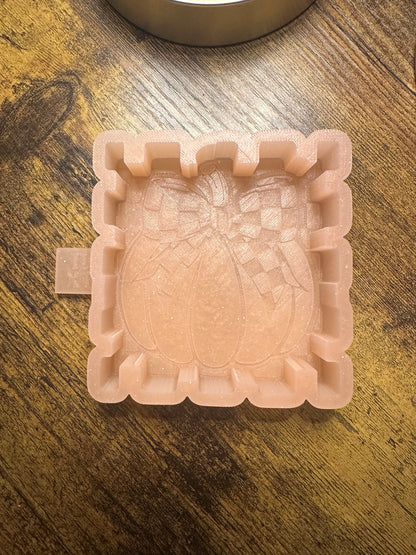 Checkered Pumpkin W/Bow